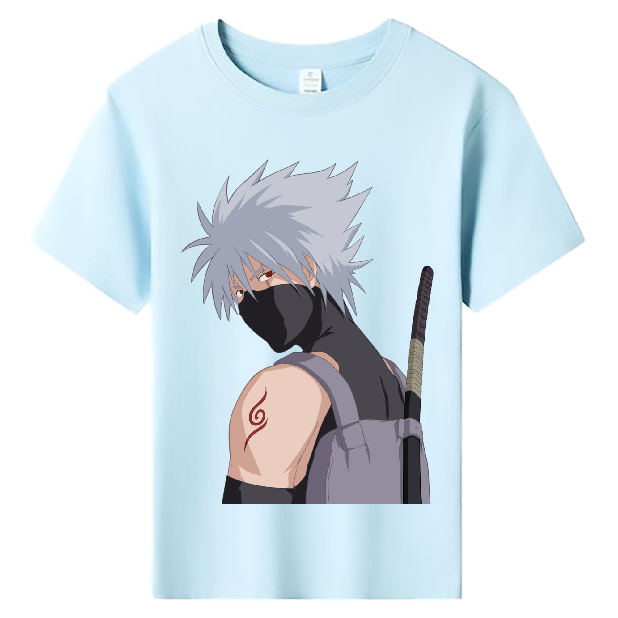 （画像用） NARUTO -ナルト- はたけ カカシ Hatake Kakashi 綿100％キッズTシャツ（フロントプリント）